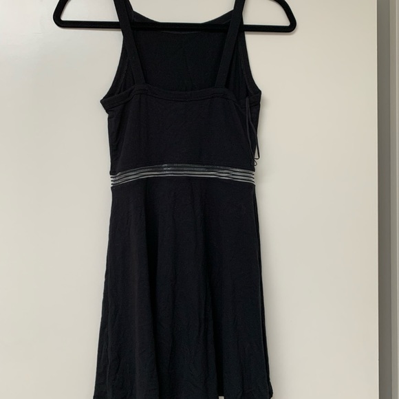3/$30 Garage black mini tank skater dress with sheer waist - Picture 3 of 5